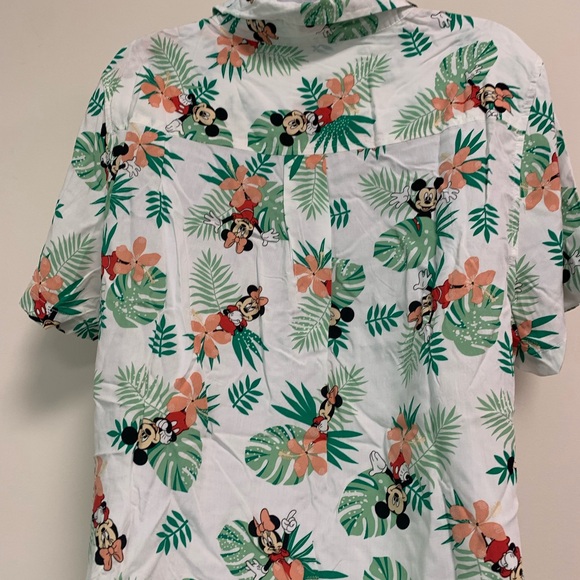 Disney Mickey Mouse Minnie Mouse Hawaiian Button Down Shirt Adult Women’s X-L - Picture 9 of 11